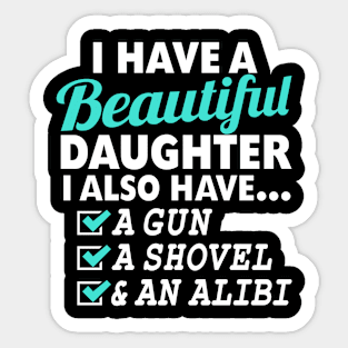 DAD Beautiful Daughter BLACK Print Sticker